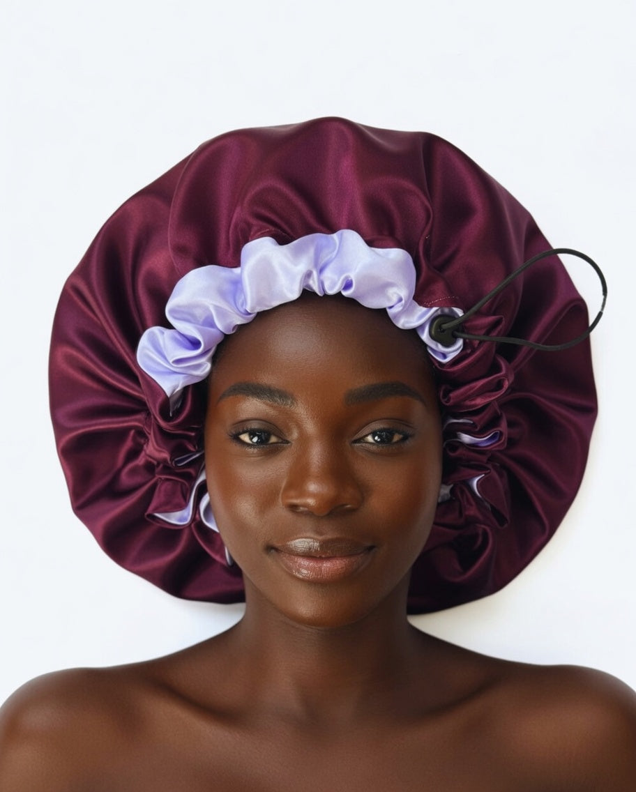 Premium Satin Schlafhaube – Luxus Haarschutz für Locken & Braids