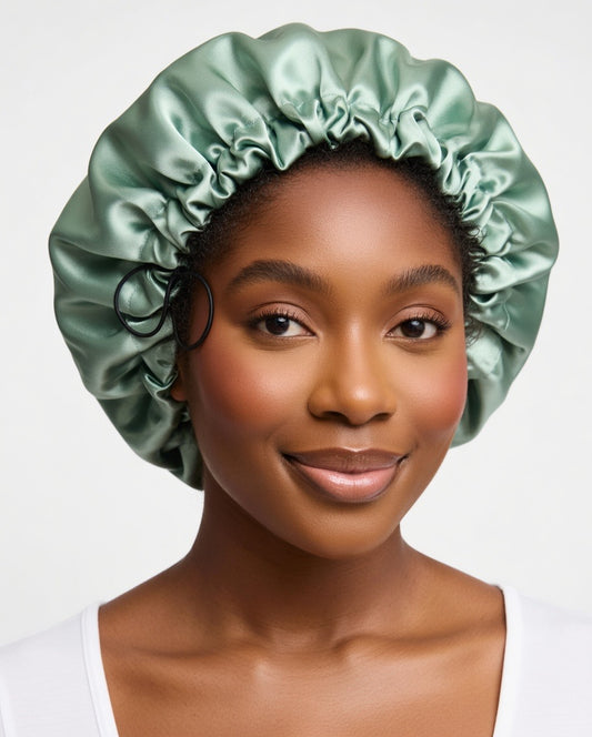 Nnena Premium Satin Bonnet – Double-Layer Sleep Bonnet for Curls