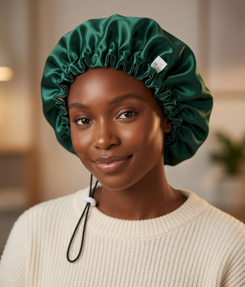 Nnena Premium Satin Bonnet – Double-Layer Sleep Bonnet for Curls